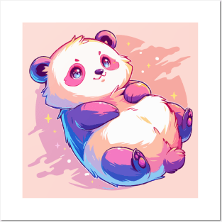 Happy panda with vivid colors Posters and Art